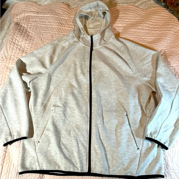 $5 RUSSELL ATHLETIC FUSION KNIT Men's Gray Full Zip Hoodie Sweatshirt, 2XL, EUC - Picture 1 of 6